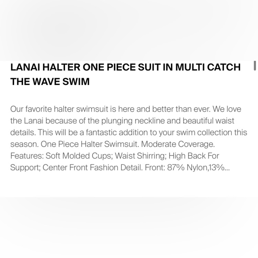 NWT Lilly Pulitzer Lanai Halter One-Piece swimsuit Catch The Wave Print Halter 2 - Picture 5 of 13